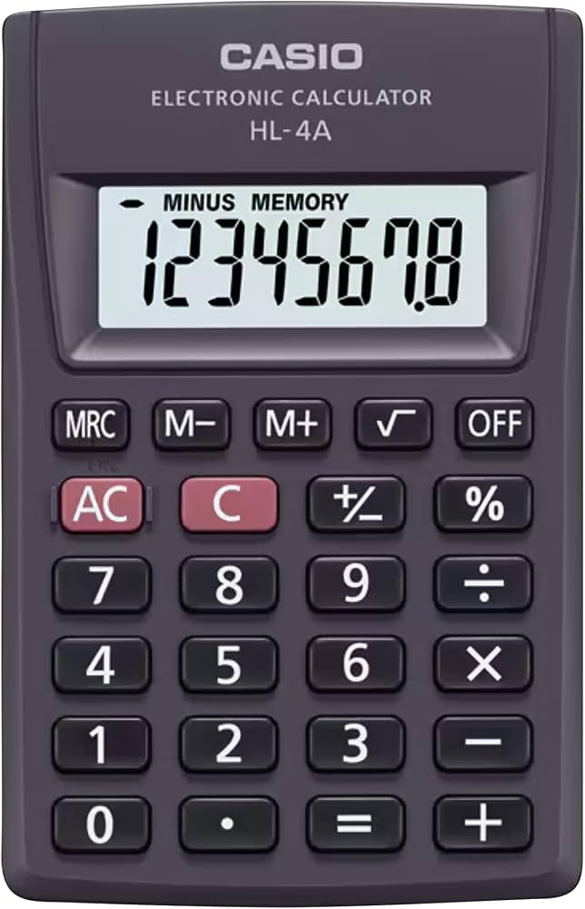 Calculadora bolsillo casio basic hl-4a-s-mh