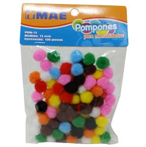 Pompón mae 13mm c/100 pom-13