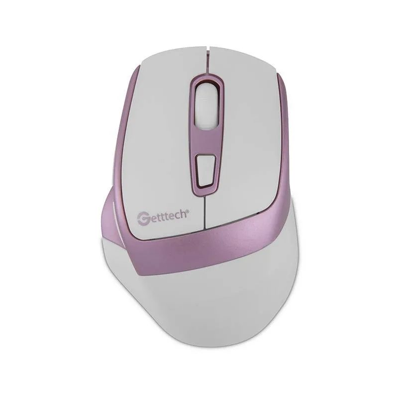 GETTTECH MOUSE INALAMBRICO PARA OFI 6D - SENSOR 725F, ILUMINACION RGB CUSTOM 7200 DPI, 5 BOTON 1 SCROLL, CONECTIVIDAD DUAL, BLANCO ROSA GGM-STDBW-01-