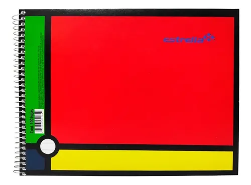 Cuaderno italiano doble raya 100 h. espiral Estrella