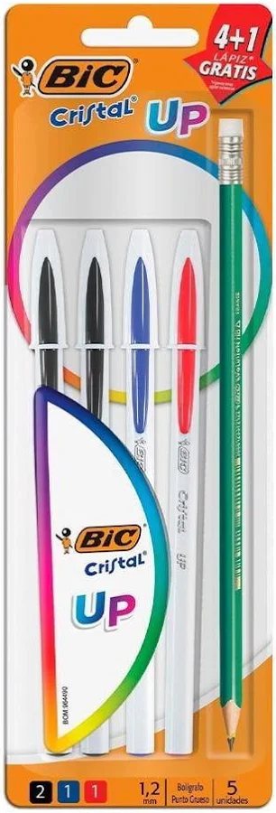 Bolígrafo Bic Cristal Up Punto Grueso Surtido 4 Piezas