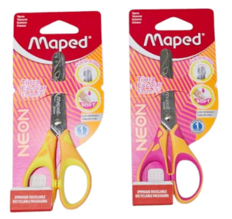 Tijera Escolar Maped Neón Pulse Soft 464450 de 13 cm