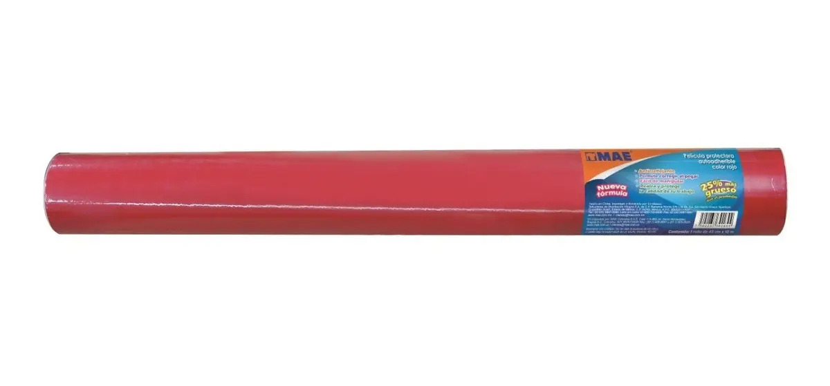Papel Autoadherible MAE Rojo Brillante Para Forrado 10m x 45cm
