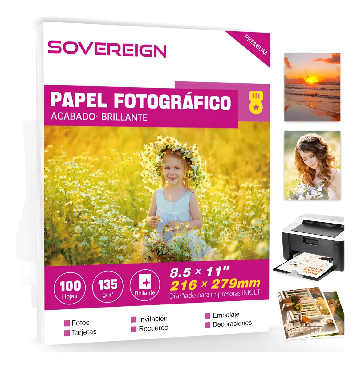 Papel fotografico carta 135 g sovereign