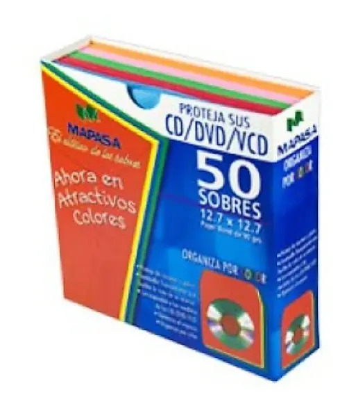 Sobre para CD Mapasa, en Colores Arcoíris