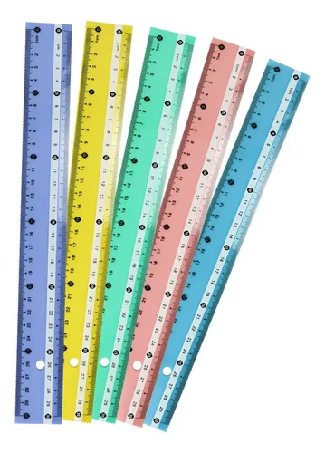 REGLA PLASTICO MB123 30 cms color