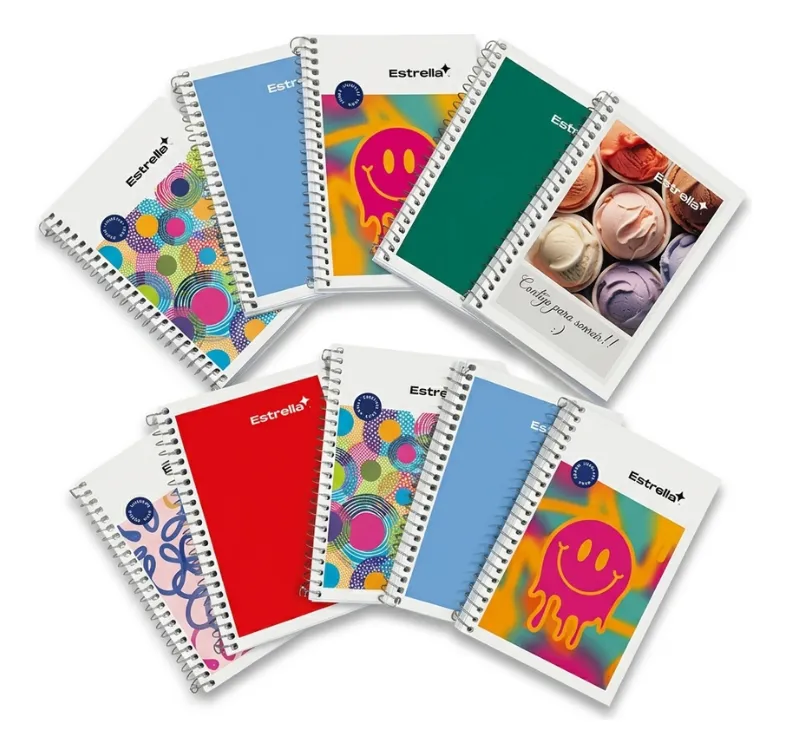 Libreta apuntes estrella con espiral 100h