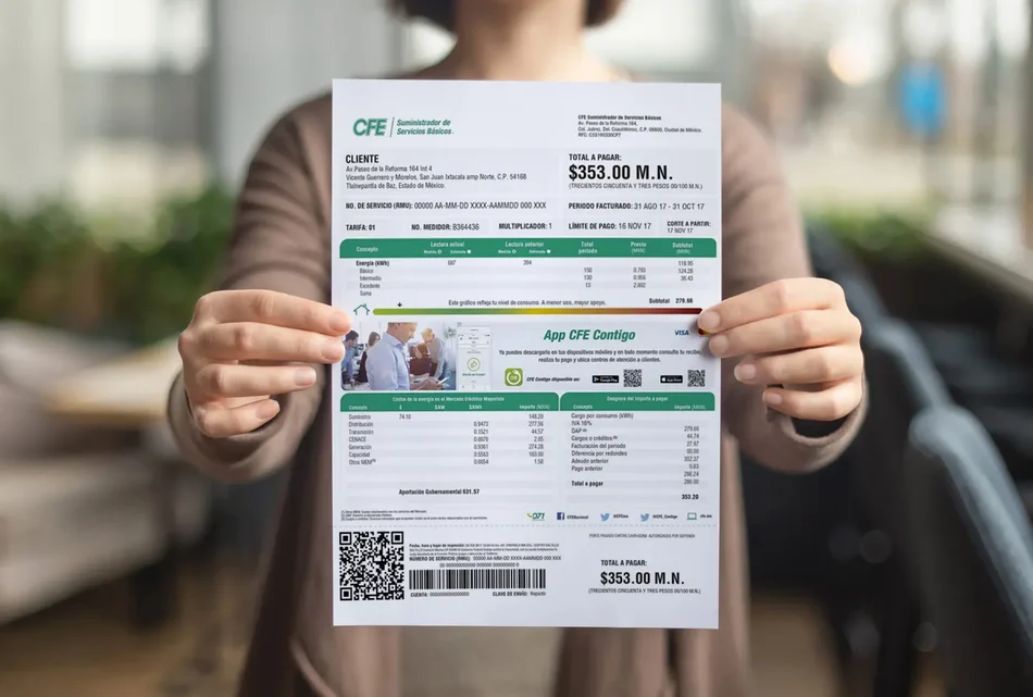 Obtención recibo CFE reciente
