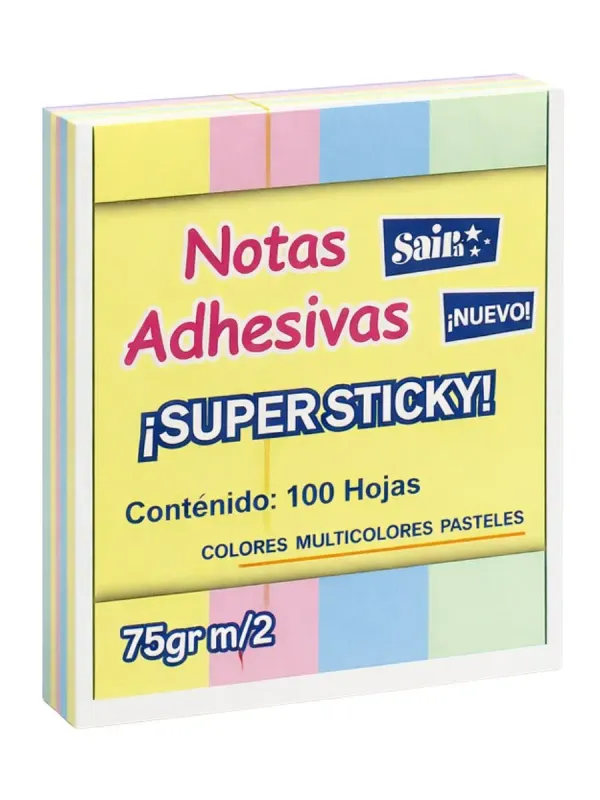 Notas adhesivas saira cubo pastel 3x3 100 h